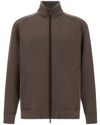 Paul & Shark - Active Fleece Cotton Zip-Up Sweatshirt - Lyst