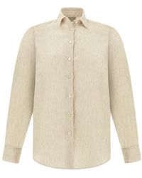 Paul & Shark - Soffio Linen Shirt With Striped Pattern - Lyst