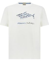 Paul & Shark - Cotton Jersey T-Shirt With Mikonos Real Estate Print - Lyst