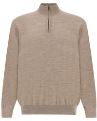 Paul & Shark - 140's Superfine Merino Wool Half‑Zip Sweater - Lyst