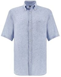 Paul & Shark - Soffio Linen Shirt With Short Sleeves - Lyst