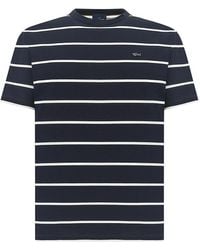 Paul & Shark - Perlé Cotton T-Shirt With Striped Pattern - Lyst