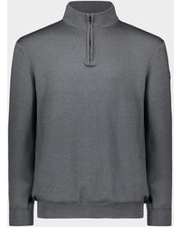 for Men Paul & Shark Wool Mock Neck Half Zip Sweater in Grey Mens Clothing Sweaters and knitwear Zipped sweaters Grey 