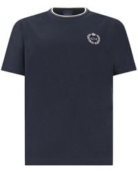 Paul & Shark - Aqua Touch Cotton T-Shirt With Heraldic Embroidery - Lyst