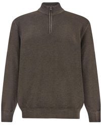 Paul & Shark - Garment-Dyed Half-Zip Wool Sweater - Lyst