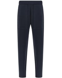 Paul & Shark - Supima Cotton Trousers With Alcantara Details - Lyst