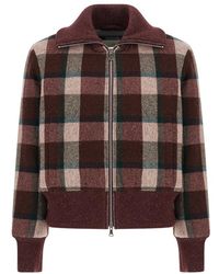 Paul & Shark - Wool Bomber Jacket With Check Pattern - Lyst