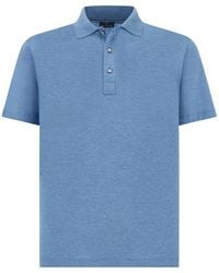 Paul & Shark - Double Mercerised Cotton Jersey Polo Shirt With Shark Fin Embroidery - Lyst