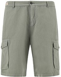 Paul & Shark - Garment‑Dyed Linen And Cotton Cargo Bermuda Shorts - Lyst