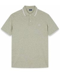 Paul & Shark - Jaspé Piqué Cotton Polo With Striped Trims - Lyst