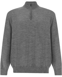 Paul & Shark - 140's Superfine Merino Wool Half‑Zip Sweater - Lyst