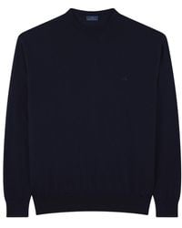 Paul & Shark - Soft Cool Touch Wool Crewneck Sweater With Shark Fin Embroidery - Lyst