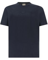Paul & Shark - Aqua Touch Cotton T-Shirt With Embroidered Logo - Lyst