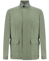Paul & Shark - Typhoon Platinum Car Coat With Aqualeather Suede Details - Lyst
