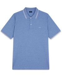Paul & Shark - Jaspé Piqué Cotton Polo With Striped Trims - Lyst