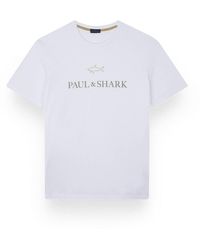 Paul & Shark - Cotton Jersey T-Shirt With Logo Print - Lyst