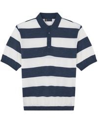 Paul & Shark - Striped Wool Silk Polo Shirt, Whisper - Lyst