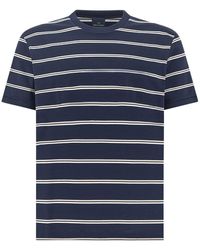 Paul & Shark - Double Mercerised Cotton Jersey T-Shirt With Stripe Pattern - Lyst