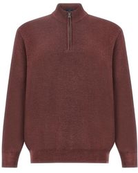 Paul & Shark - Garment-Dyed Half-Zip Wool Sweater - Lyst