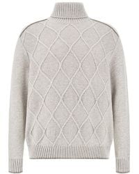 Paul & Shark - Wool And Cashmere Turtleneck Sweater, Cloud - Lyst