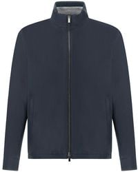Paul & Shark - Typhoon Silk Blouson With Aqualeather Suede Details - Lyst