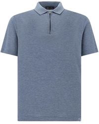 Paul & Shark - Silk And Cotton Zip Polo - Lyst