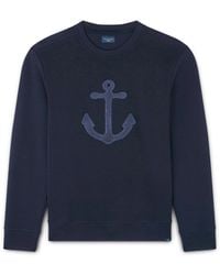 Paul & Shark - Active Fleece Cotton Sweatshirt With Anchor Embroidery - Lyst