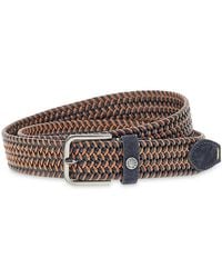 Paul & Shark - Elastic Braided Leather Belt With Suede Finishes - Lyst