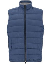 Paul & Shark - Technical Ultralight Down Gilet With Alcantara Details - Lyst