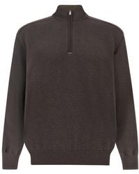 Paul & Shark - Summer Wool Half-Zip Sweater With Wool And Silk Inserts - Lyst