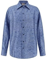 Paul & Shark - Silk Overshirt With Shark Paisley Print - Lyst