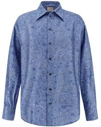 Paul & Shark - Silk Overshirt With Shark Paisley Print - Lyst