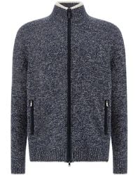 Paul & Shark - Wool And Cashmere Zip-Up Sweater - Lyst