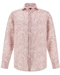 Paul & Shark - Linen Shirt With Shark Paisley Pattern - Lyst