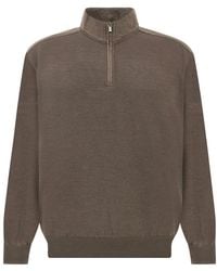 Paul & Shark - Riviera Metal Shark Fin Merino Extrafine Half Zip Sweater - Lyst