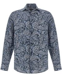 Paul & Shark - Linen Shirt With Shark Paisley Pattern - Lyst