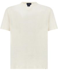 Paul & Shark - Pure Linen Jersey Open Collar T-Shirt - Lyst