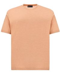 Paul & Shark - Silk And Cotton T-Shirt With Micro Stripe Pattern - Lyst