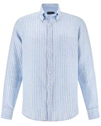 Paul & Shark - Soffio Linen Shirt With Striped Pattern - Lyst