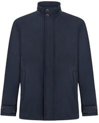Paul & Shark - Typhoon Platinum Car Coat With Suede Details - Lyst