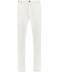 Paul & Shark - Linen Chino Pants With Drawstring - Lyst