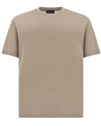 Paul & Shark - Silk And Cotton T-Shirt With Micro Stripe Pattern - Lyst