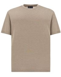Paul & Shark - Silk And Cotton T-Shirt With Micro Stripe Pattern - Lyst
