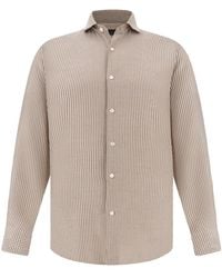 Paul & Shark - X-Soft Cotton Flannel Shirt With Houndstooth Pattern - Lyst