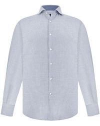 Paul & Shark - X-Soft Cotton Flannel Shirt With Houndstooth Pattern - Lyst