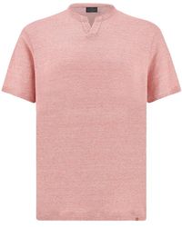 Paul & Shark - Pure Linen Jersey Open Collar T-Shirt - Lyst