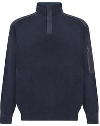 Paul & Shark - X-Soft Half-Zip Cotton Sweatshirt With Typhoon Platinum Details - Lyst