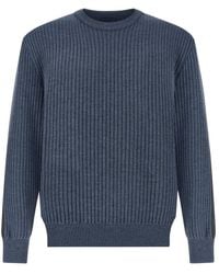 Paul & Shark - Tech Wool Crewneck Sweater With Typhoon Platinum Details - Lyst
