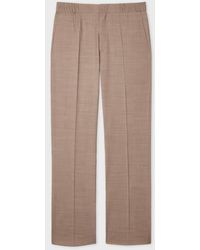 Paul Smith - Tan Tropical Wool Elasticated-Waist Trousers - Lyst