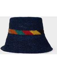 Paul Smith - 'Signature Stripe' Trim Straw Hat - Lyst